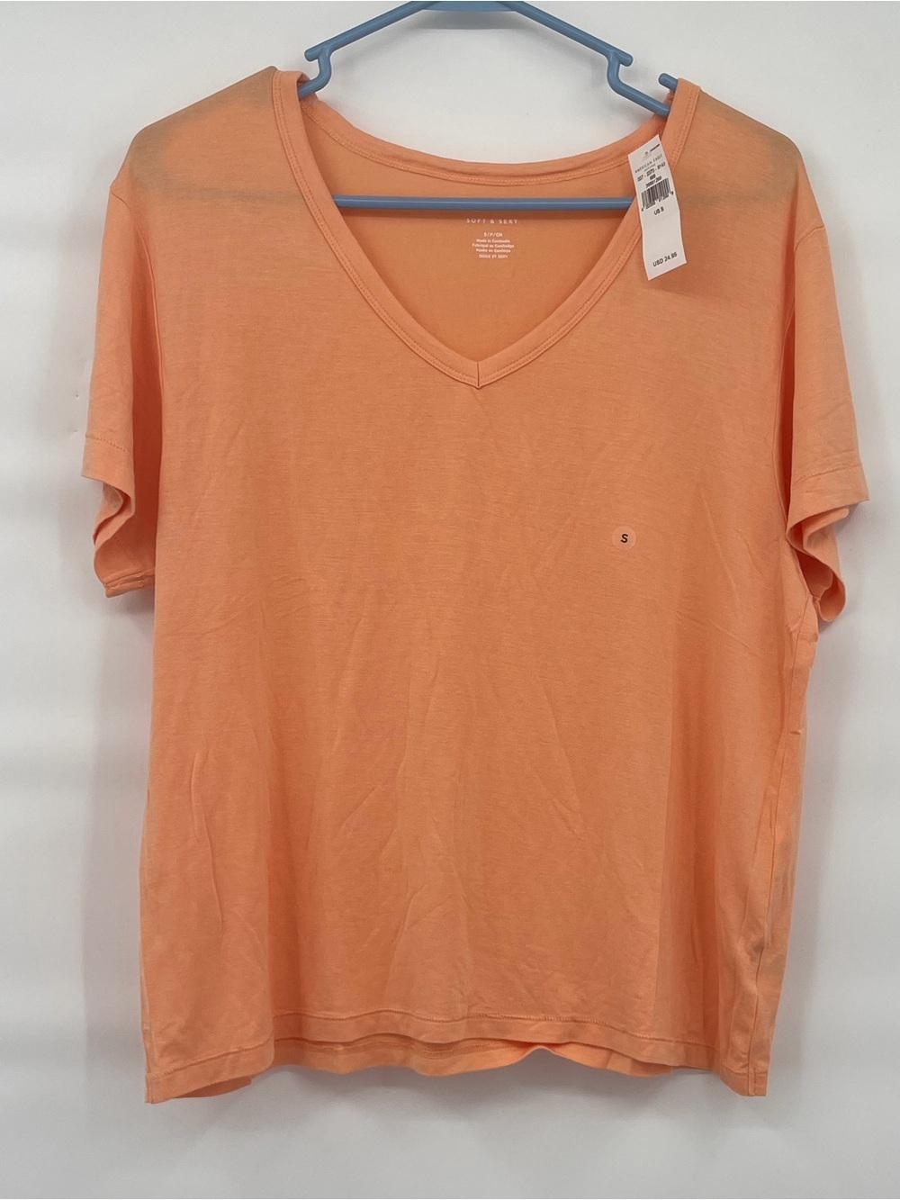 American Eagle NWT soft and sexy oversized flowy orange pastel v neck